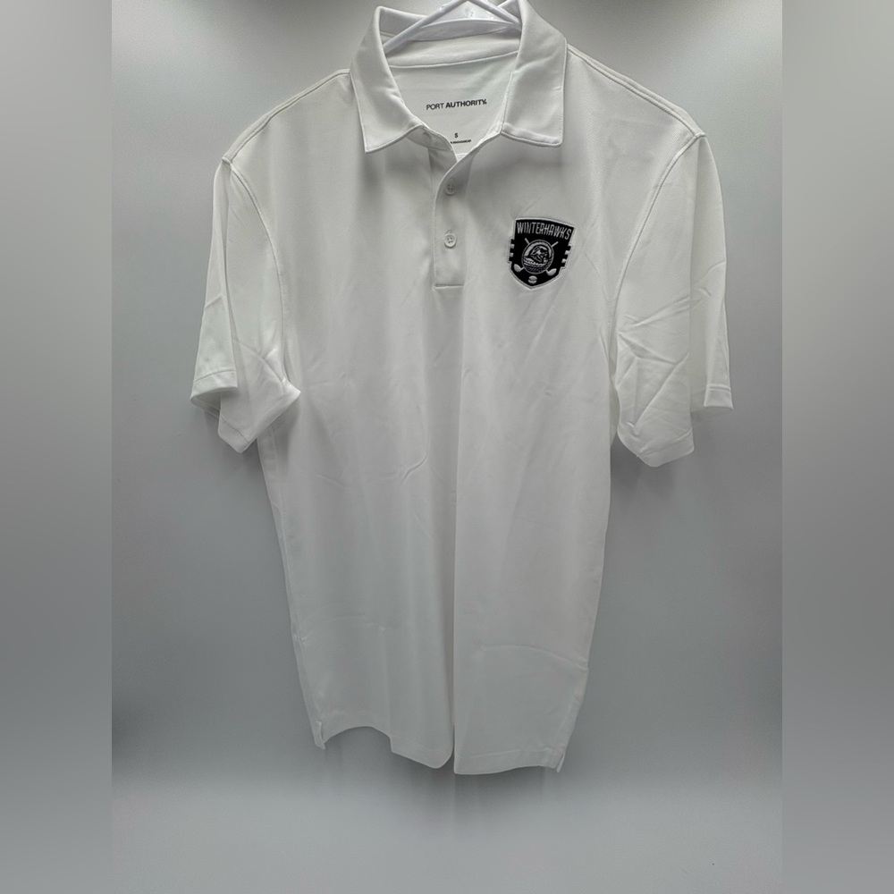 Port Authority White‎ Polo Winterhawks Hockey Logo Shirt Men’s Small NWOT